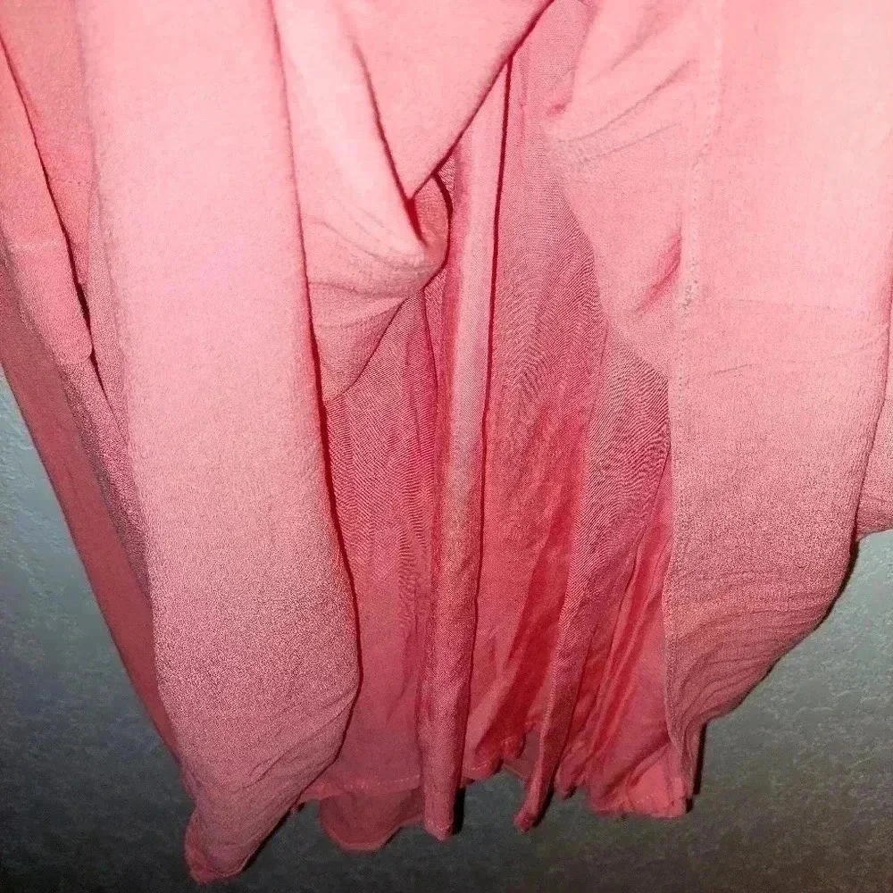 HAZEL Coral maxi dress with embroidered design.  Size Medium - Picture 6 of 8